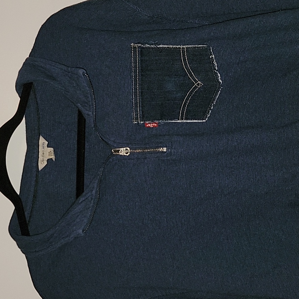 Custom Crop Calvin Sweater with Levi pocket  Fits Up To Xxl